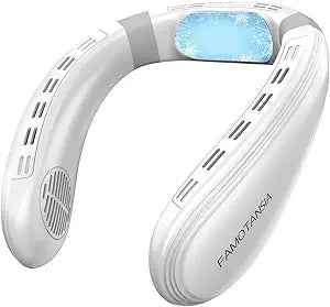 Neck Fan - Portable Personal Fan with Cooling Plate,Operated Wearable Rechargeable Fan with 5200mAh Lithium Battery for Travel,Neck Air Conditioner,3 Cooling Level&3 Speeds Level,Gifts for Women Men