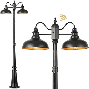 VIANIS Outdoor Post Light, Dusk to Dawn Farmhouse Outdoor Lamp Post Light, Anti-Rust Black Outdoor Light Post Lamp, Waterproof Sconce Posts for Outside for House, Garden, Pathway, Vintage Style