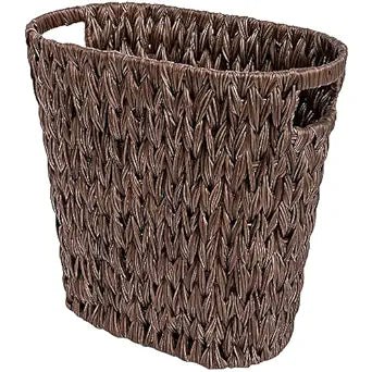 GRANNY SAYS Wicker Waste Basket, Waterproof Bathroom Trash Can, Bedroom Can, Durable Wastebasket with Handles, 15 Liters/4 Gallons