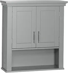 RiverRidge Somerset Two-Door Bathroom Storage, Gray Wall Cabinet, Grey, Set 1