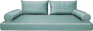 Twin Size Outdoor Daybed Mattress Cover,Waterproof Porch Swing Bed Cushion Covers with Zipper,Patio Bolster Pillow Fitted Sheet Slipcover,ONLY Cover (Teal, 75 * 39 * 6in)