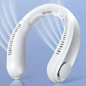 Neck Fan, 360┬░Portable Fan 3 Speeds 4000mAh Neck Fans that Blow Cold Air Rechargeable USB, Wearable Fan for Outdoors and Travel, Portable Neck Fan-White