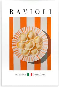 Traditional Ravioli Pasta, 10 x 15 Inch Mounted Print on Wall Plaque