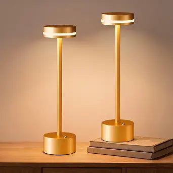 2 Pack Rechargeable Cordless Table Lamps Gold Touch Dimmable