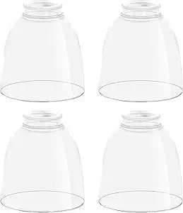 Clear Glass Bell Shade Replacement  1.65" Fitter  Compatible with Chandeliers, Wall Sconces, Vanity & Ceiling Lights  Decorative Lamp Globe for Home Lighting, 4 Pack