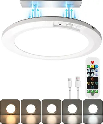 Rechargeable Motion Sensor Magnetic Ceiling Light, 60-Day Battery Life
