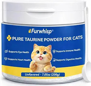 Taurine for Cats  No Additives, Essential Amino Acid for Heart & Vision, Easy Mix in Wet/Dry Food,Taurine Powder for All Ages Including Kittens-200g