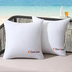 MIULEE Pack of 2 20x20 Outdoor Waterproof Throw Pillow Inserts, Decorative Water-Resistant Pillow Cushion for Patio Garden