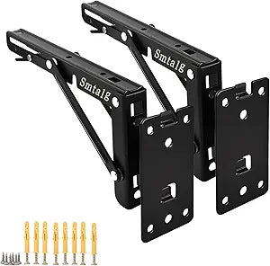 Folding Shelf Brackets Detachable Folding Bracket2 Pack Heavy Duty Wall Mounted Folding Brackets DIY L Detachable Folding Bracket for Workbench Folding Table Hinge (20 Inch)