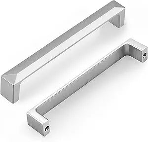 Gobrico 20 Pack 5 inch Hole Centers Kitchen Cabinet Handles, Brushed Nickel Cabinet Hardware, Solid Zinc Alloy Drawer Pulls, 5-3/8" Total Length for Bathroom Cupboard