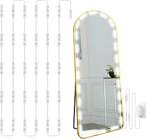 LPHUMEX Hollywood Glam Led Vanity Lights Kit, 14ft Dimmable Mirror Lights, Full Body & Bathroom Lighting, Plug in Floor Light with Power Supply (Mirror not Inlcuded)