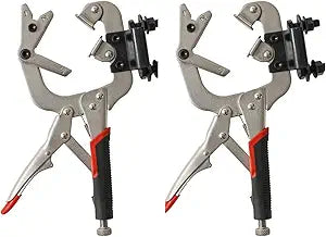 Xiao & Dao Pro Locking Welding Clamp with Swivel V type Pads And Installing Support clips,mount tools,woodworking,10Inch 2-PACK