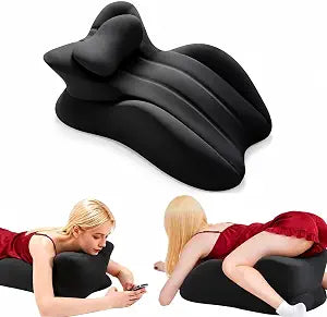 27 Ergonomic Memory Foam Wedge Pillow-Ergonomic Back & Leg Support Cushion for Sleeping Reading Acid Reflux Pregnancy Relief  HypoallergenicBreathable Removable Cover