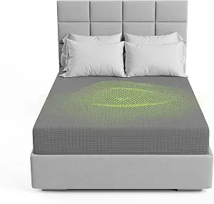 The Grounding Co. Fitted Terra Grounding Sheets Queen Size  Premium Organic Cotton Earthing Sheet with Silver-Infused Threads for Sleep, Recovery & Wellness  Gray