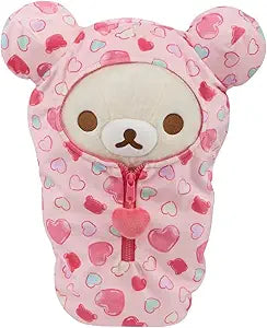 San-X Original Rilakkuma Hearts Sleeping Bag Plush - 15" Korilakkuma