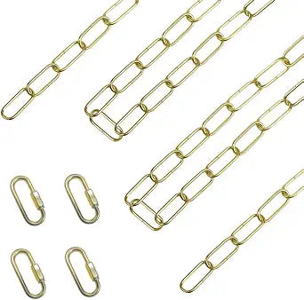 ECUDIS 20 Feet Pendant Light Fixture Chain, Brass