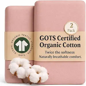 GOTS Organic Large Bedside Bassinet Sheets 35x20 for MiClassic, Milliard, Airclub, Premium Weight Turkish Cotton - Playard Sheets 36x20 Compatible with Bugaboo Stardust