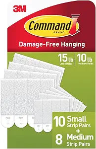 Command 10 & 5 lb Assorted Picture Hanging Strips, 18 Pairs (36 Strips)
