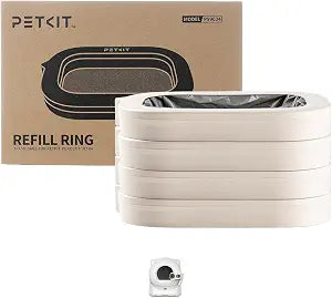 PETKIT Trash Bag Refill Rings for Purobot Ultra Auto-Packing Self-Cleaning Cat Litter Box, Leak-Proof Replacement Waste Bags, Long-Lasting Trash Bags -4 Packs