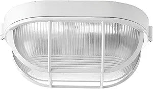 Progress Lighting 1-Light Bulkhead 6-3/8" Flush Mount, Indoor & Outdoor, P3706-30, White