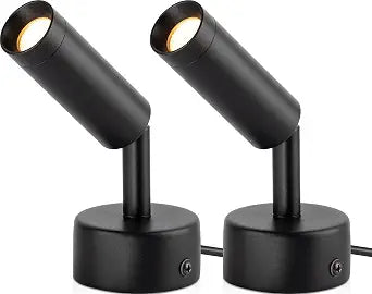 URTOM 2 Pack 3W Plug in Spotlight Indoor 3000K LED Floor Uplighting Indoor