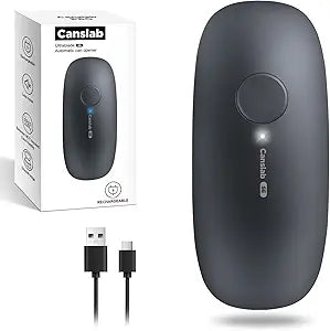 Canslab Ultrablde SE - USB Rechargeable Electric Can Opener for Kitchen for Seniors with Arthritis- Cordless Battery Powered Automatic, Side Cut, Smooth Edge, Handsfree, for Small or Large Cans, Grey