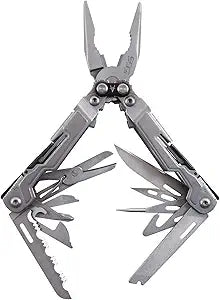 SOG PowerPint Mini Compact Stainless Steel Multi-Tool |18 Lightweight Specialty Tools & SOG Multitool Pliers Pocket Knife, Stone Wash