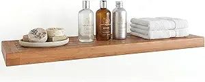 AquaTeak 30" Moa Teak Floating Shelves For Wall - Durable, Water-Resistant, Wall Mounted Storage Shelves for Bathroom or Pool Area - Mounting Hardware Included - Holds Upto 10 lbs - Indoor/Outdoor Use