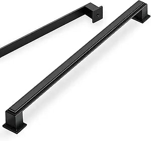 Lardmon 10 Pack 12.6 Inch(320mm) Hole Center Matte Black Modern Cabinet Pulls Kitchen Cabinet Handles Kitchen Cabinet Hardware Timeless Drawer Pulls for Dresser Cupboard Wardrobe, M-Black(12.6x10)