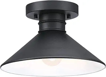Westinghouse 6112900 Watts Creek 11 Inch Rustic/Arts & Crafts One-Light Outdoor Semi Flush Mount Ceiling Light, Dark Sky Friendly, Textured Black Finish