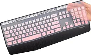 Keyboard Cover for Logitech MK345 Wireless Combo Full-Sized Keyboard, Logitech MK345 K345 Wireless Keyboard Cover, Ultra Thin Accessories Silicone Keyboard Protector Skin -Ombrepink