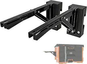 Folding Work Table Bracket Mount for Klein MODbox with Rail Mount, Toolbox Side Mounting Stand, Allows for Mounting Additional Desktop, Extended Workbench Stand, Desktop Not Included