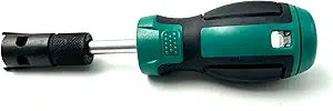 Drum Style Sights Adjuster for HK Rear Sight, Black Steel Adjustment Tool and Green Rubberized Handle Screwdriver