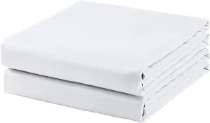 2-Pack Cotton TwinXL Flat Sheet Only, 600 Thread Count 100% Egyptian Cotton Top Sheet, Cool & Breathable Flat Bed Sheets Wrinkle, Fade, Stain Resistant (White TwinXL 2Pack)