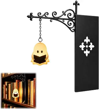 Library Lantern Mini Bookshelf Lamp, Vintage Hanging Lantern Book Shelf Light, Library Lantern-Decorative Bookshelf Lighting for Book Nook, Gifts for Book Lovers (Style2)