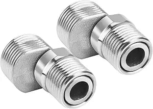 2 Pieces Adjustable Stainless Steel Shower Faucet Adapter Rotating S Connectors for Kitchen and Bathroom Daily Use