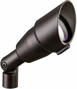 Kichler 7.5" Outdoor Accent Light in Textured Architectural Bronze, 12V LED Adjustable Spotlight, (7.5" L x 3" H),, 15374AZT