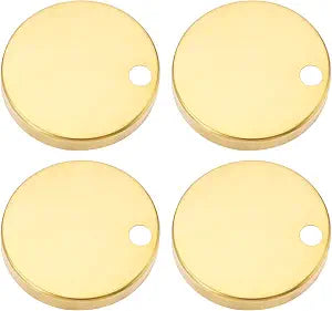 Pack of 4 Toilet Seat Hinge Cover 60mm Hinge Fixings Covers 304 Stainless Steel Toilet Pan Top Fixing Decorative Covers Set, Gold