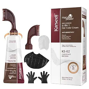Karseell Hair Dye with Comb Applicator, Hair Color for Root Touch Up, Brown