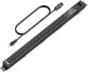 Surge Protector Power Strip, 16 Outlet Metal PDU Power Strip, 6 Feet