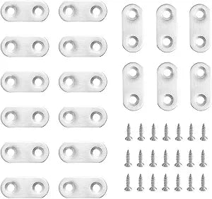 20 Pack Straight Brace, Flat Straight Bracket with Screws