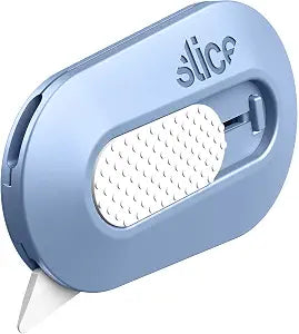 Slice Mini Box Cutter | Manual Retracting | Safe Ceramic Box Cutter Lasting 11x Longer than Metal | Box Opener | 1 Pack | Sky