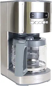Kenmore Drip Coffee Maker - 12 Cup Programmable Cafe Machine With Glass Pot, Regular & Bold Brew, Auto Shut Off Large Water Reservoir, Reusable Filter, Kitchen Appliances For Cafeteria Barista