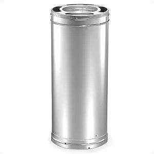 DuraVent 6DP 24 DuraPlus Triple Wall Chimney Pipe for Wood Stoves, Fireplaces, Furnaces, Boilers Stoves, Ranges, Water Heaters, 6 Diameter by 24