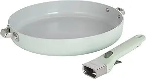 GoodCook Ceramic Frying Pan Skillet with Removable Handle, Induction Compatible, Nonstick and Oven Safe, 12-Inch, Sage Green