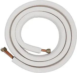 Mini Split Line Set 1/4" & 3/8" Insulated Copper Aluminum Line Set -16FT Copper Aluminum Pipes,Mini Split Air Conditioner (1/4+3/8)