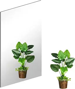 Flexible Wall Mirror Sheets Self Adhesive Acrylic Squares Mirror, 12X16 Inch Non Glass Mirror Tiles Mirror Stickers for Home Wall Decor Gym Door