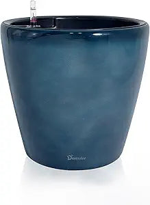 Dexceder 15x14 Self Watering Planter with Wheels Indoor Outdoor, Inner Pot Design, Thickened Large Floor Standing Flower Plant Pot with Water Level Indicator (Grayish Green Gradient)