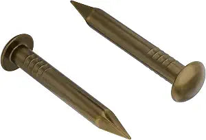 Antique Solid Brass Escutcheon Pins - 1/2" Long - Pack of 100 - Small Round Head Nails - Decorative Nails for Wood - EP1-BAB