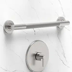 18 inches Designer Bath Safety Grab Bar with Anti-Slip Peened Grip, ADA Compliant 500lbs Loading Capacity, Brushed Nickel